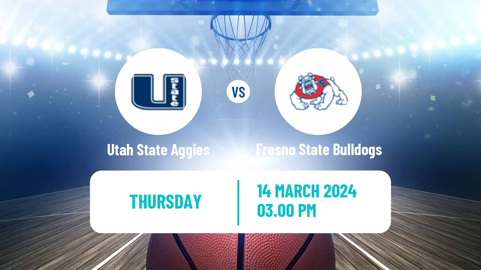 Basketball NCAA College Basketball Utah State Aggies - Fresno State Bulldogs
