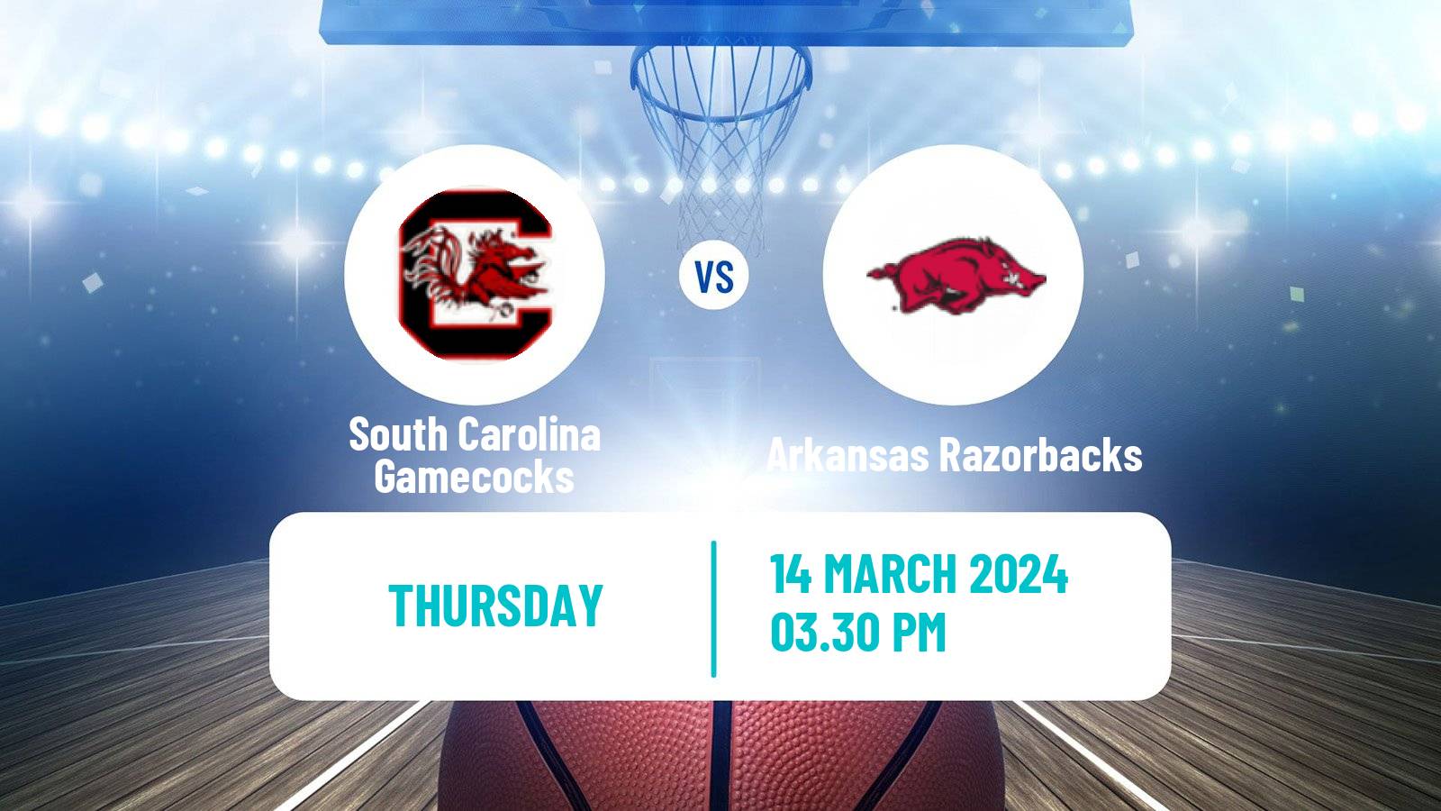 Basketball NCAA College Basketball South Carolina Gamecocks - Arkansas Razorbacks