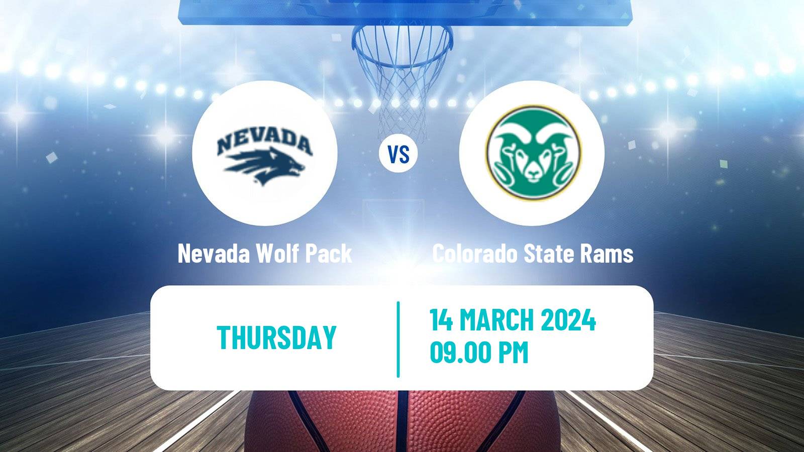 Basketball NCAA College Basketball Nevada Wolf Pack - Colorado State Rams