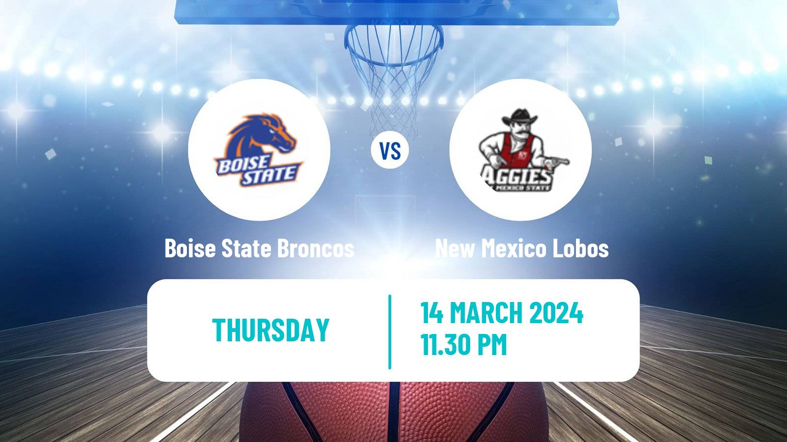 Basketball NCAA College Basketball Boise State Broncos - New Mexico Lobos