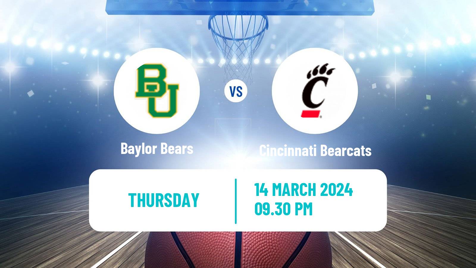 Basketball NCAA College Basketball Baylor Bears - Cincinnati Bearcats