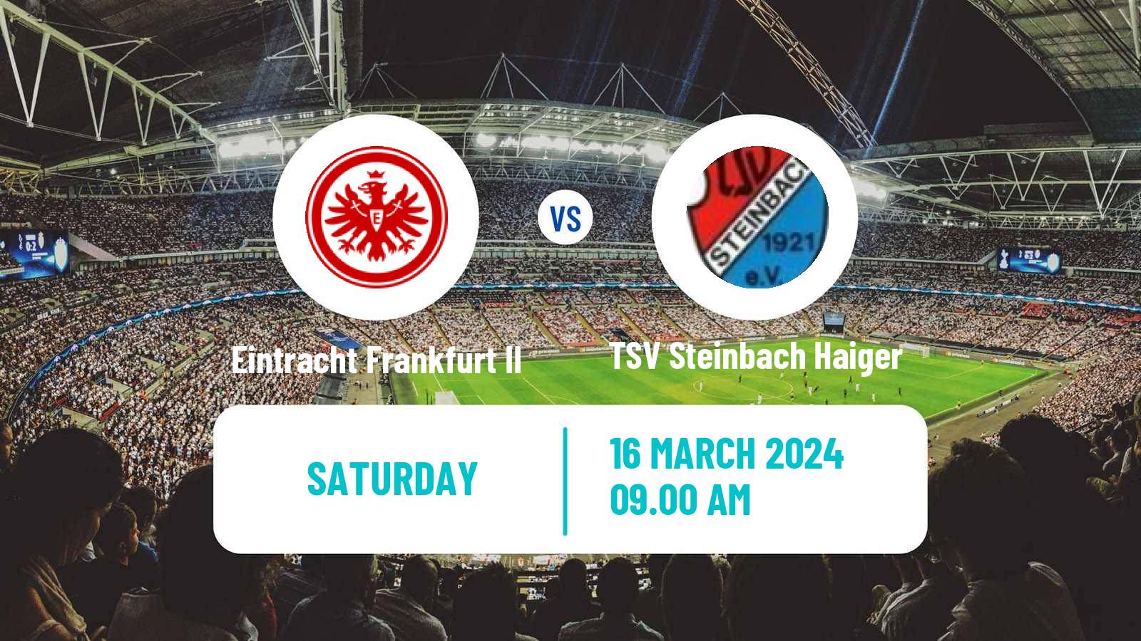 Soccer German Regionalliga Sudwest Eintracht Frankfurt II - TSV Steinbach Haiger