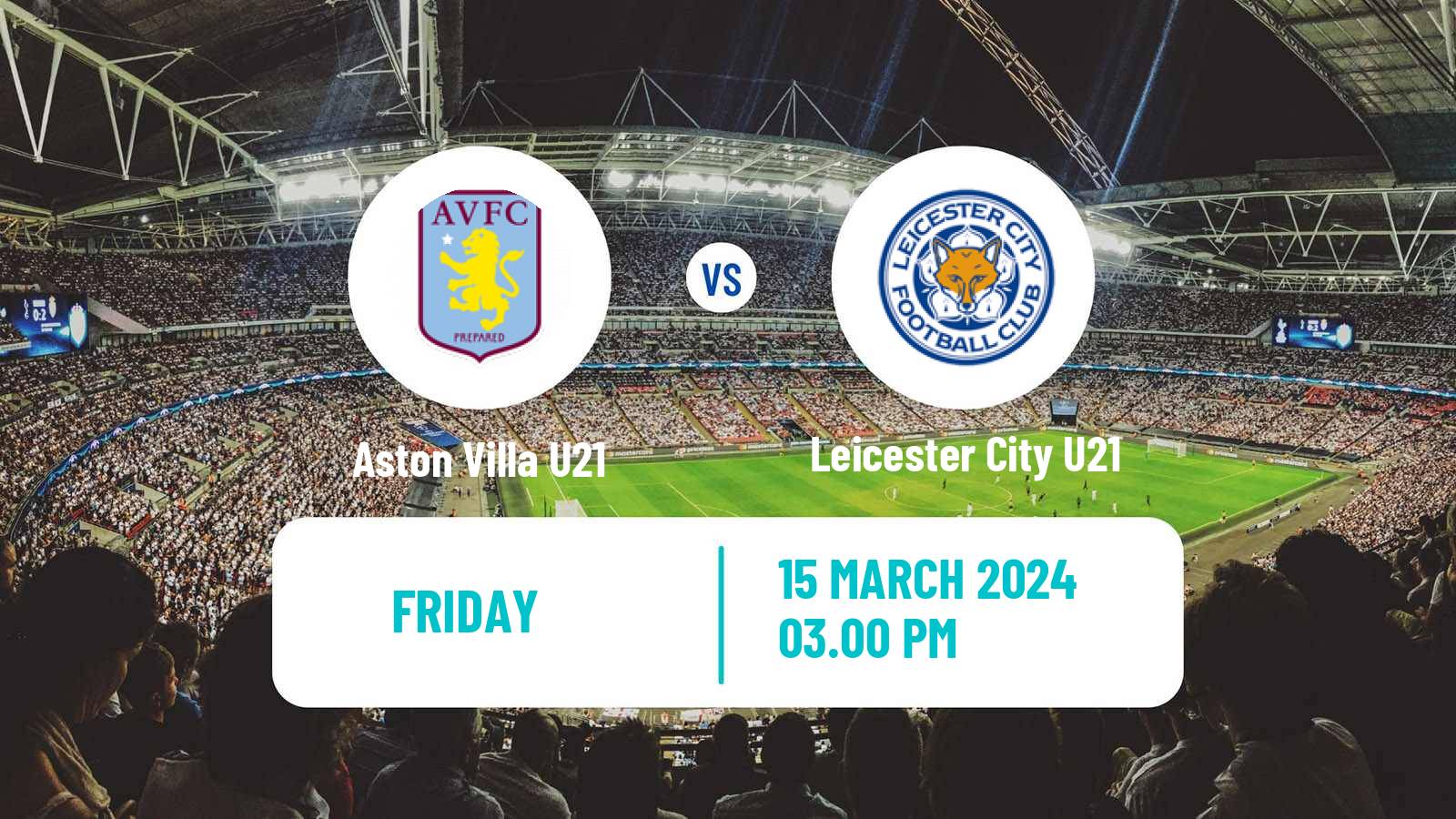 Soccer English Premier League 2 Aston Villa U21 - Leicester City U21