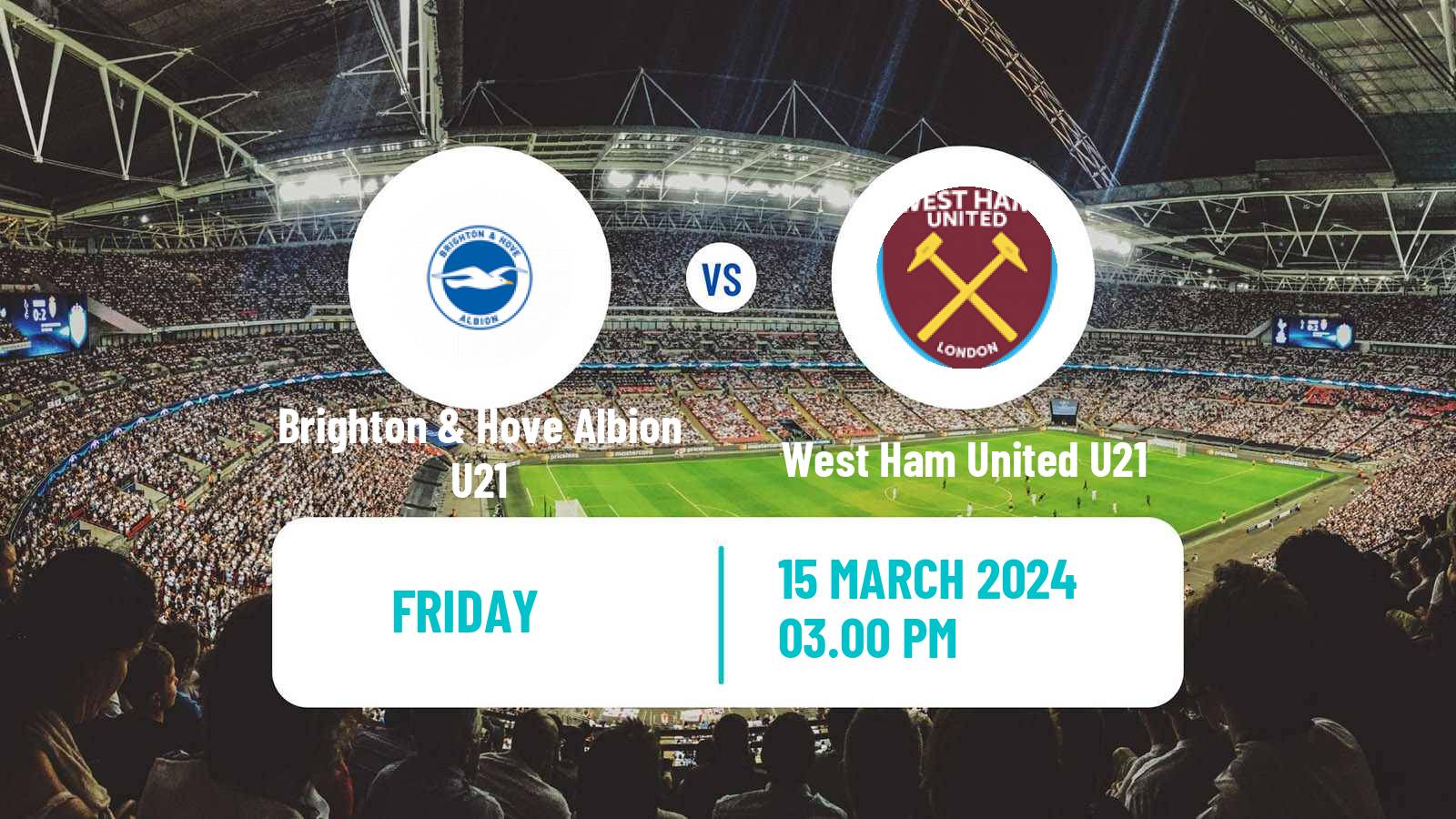 Soccer English Premier League 2 Brighton & Hove Albion U21 - West Ham United U21