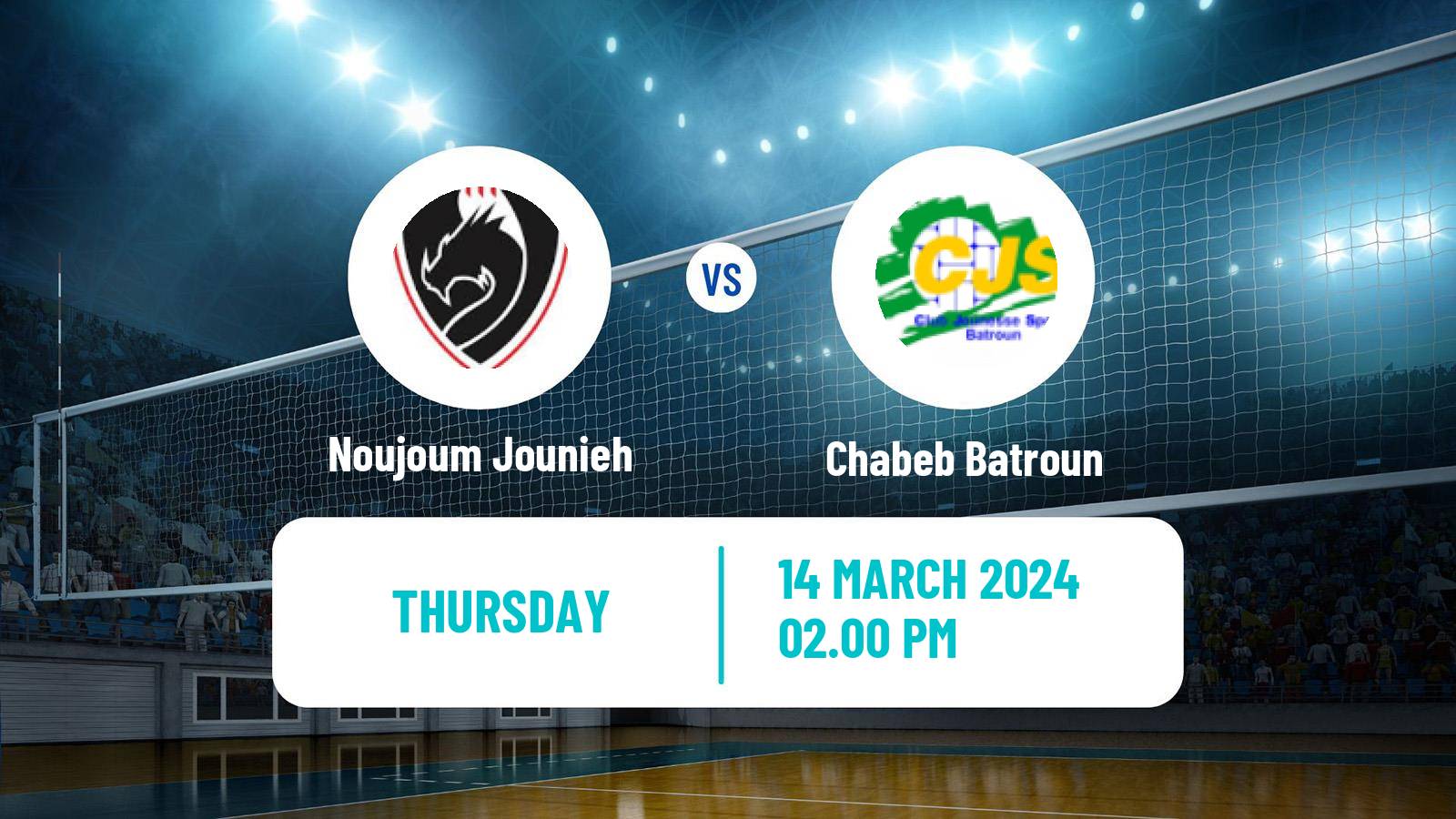 Volleyball Lebanese 1st Division Volleyball Noujoum Jounieh - Chabeb Batroun