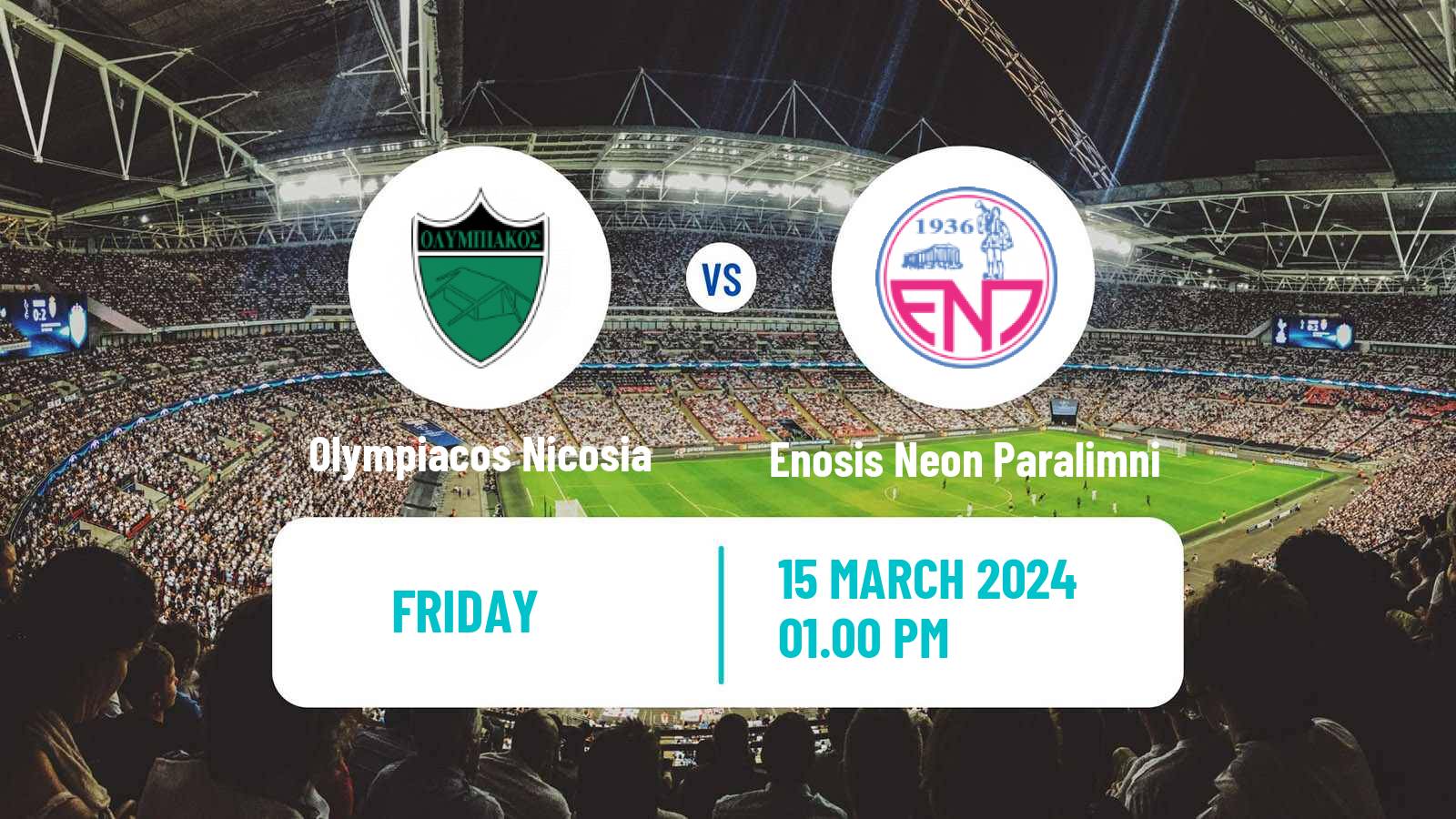 Soccer Cypriot Division 2 Olympiacos Nicosia - Enosis Neon Paralimni