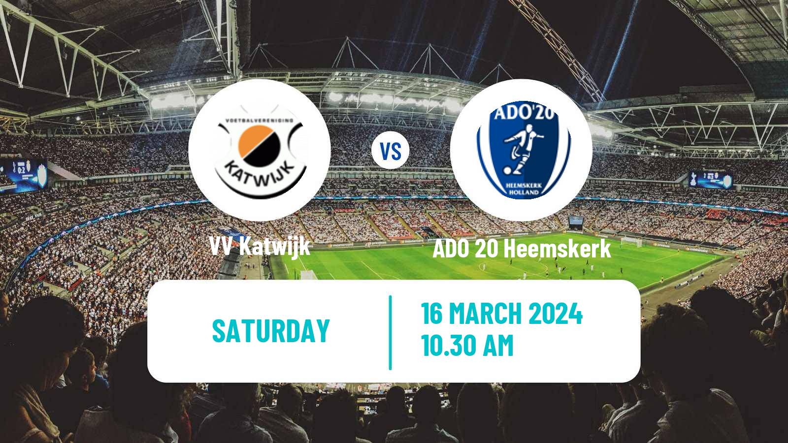 Soccer Dutch Tweede Divisie Katwijk - ADO 20 Heemskerk