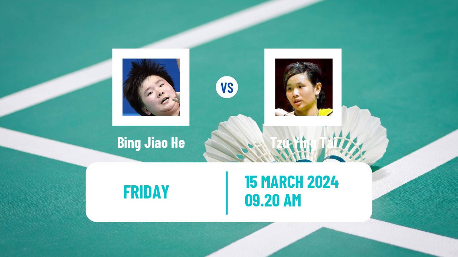 Badminton BWF World Tour All England Open Women Bing Jiao He - Tzu Ying Tai