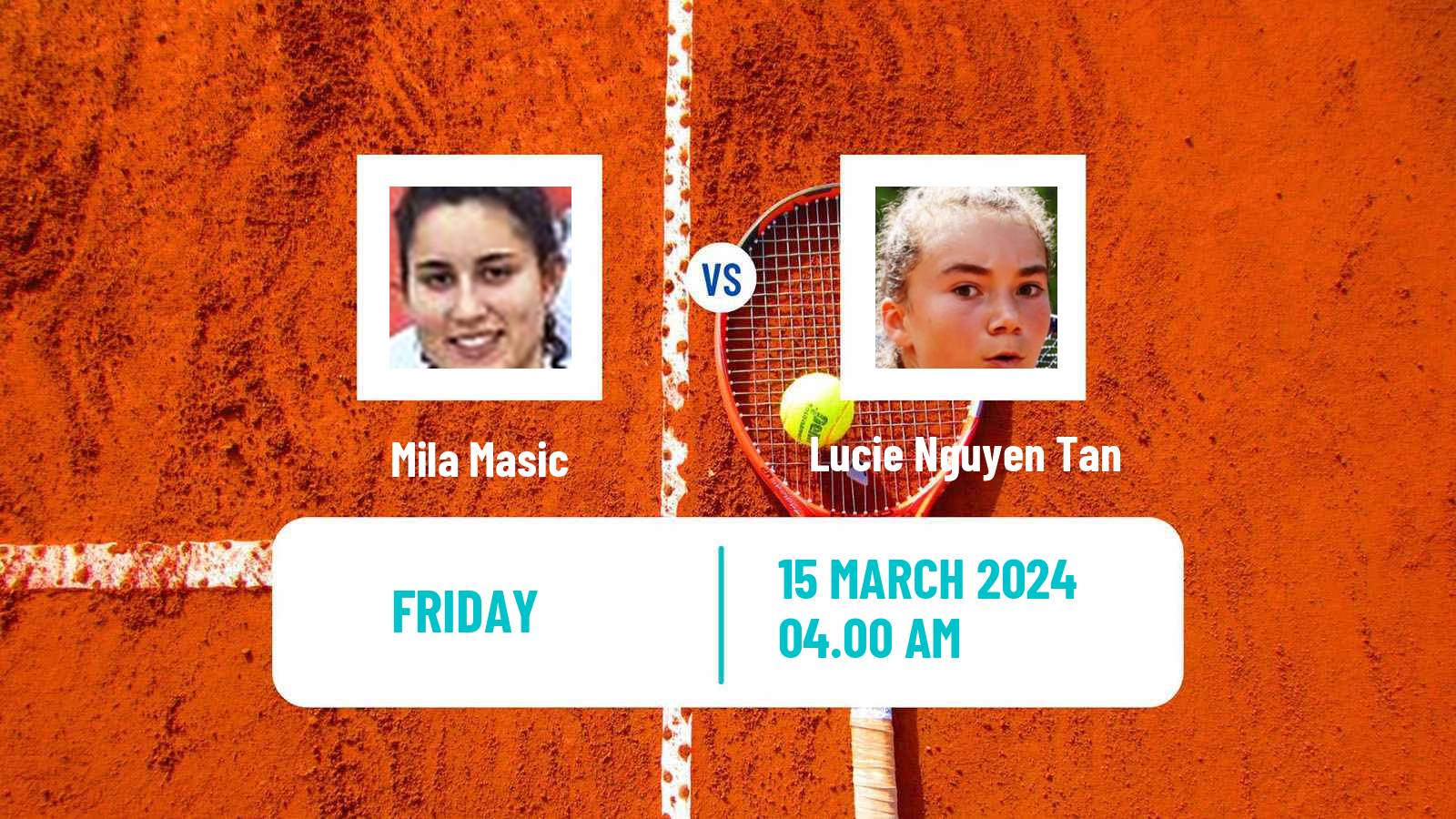 Tennis ITF W15 Heraklion 2 Women Mila Masic - Lucie Nguyen Tan