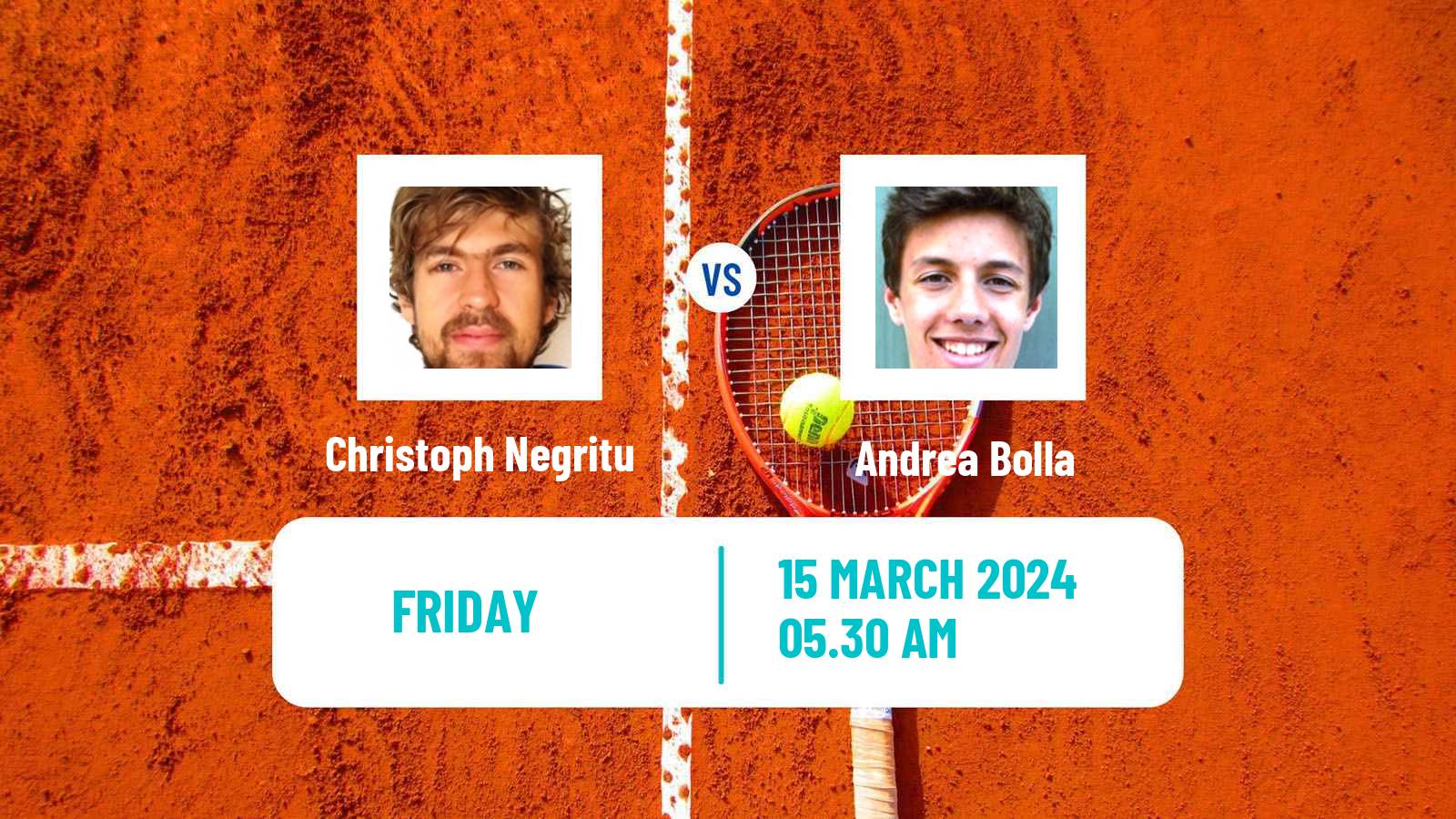 Tennis ITF M15 Monastir 11 Men Christoph Negritu - Andrea Bolla