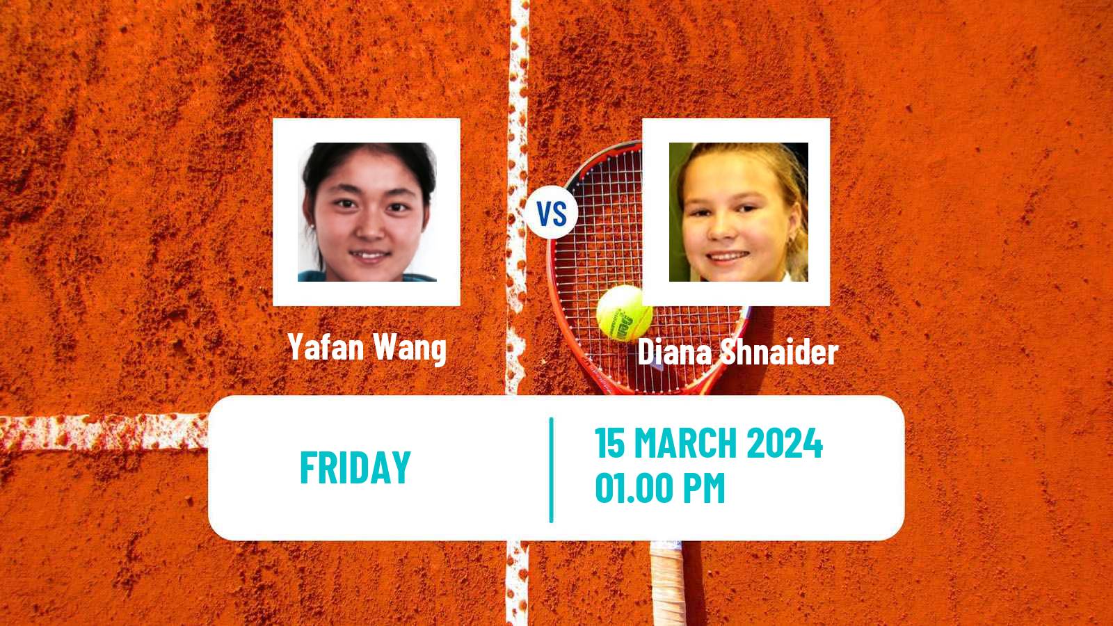 Tennis Charleston Challenger Women Yafan Wang - Diana Shnaider