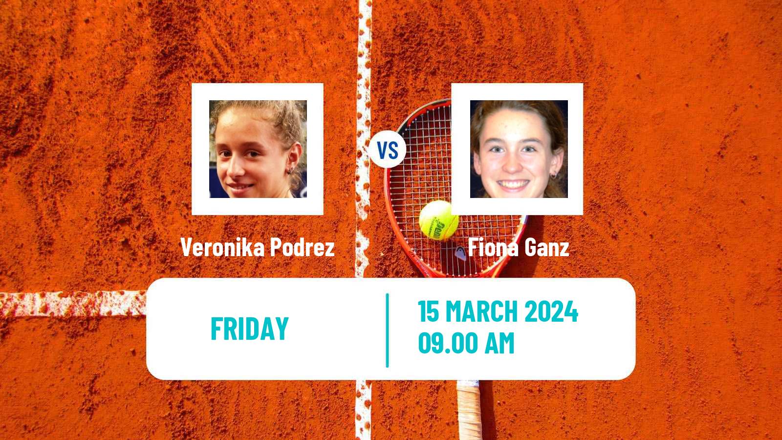 Tennis ITF W15 Gonesse Women Veronika Podrez - Fiona Ganz