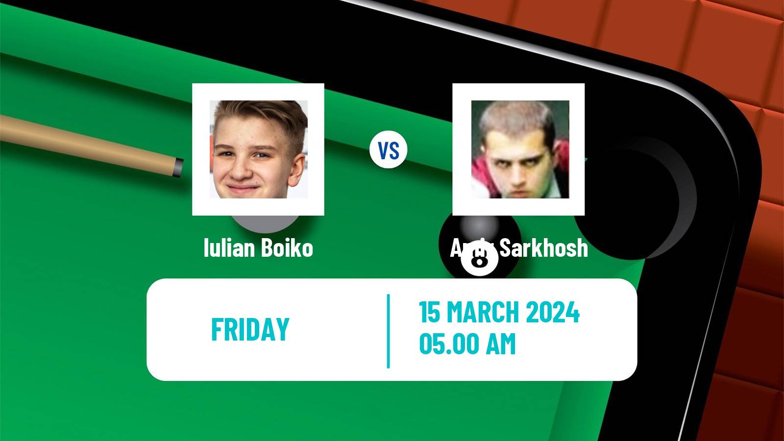 Snooker Q Tour Iulian Boiko - Amir Sarkhosh