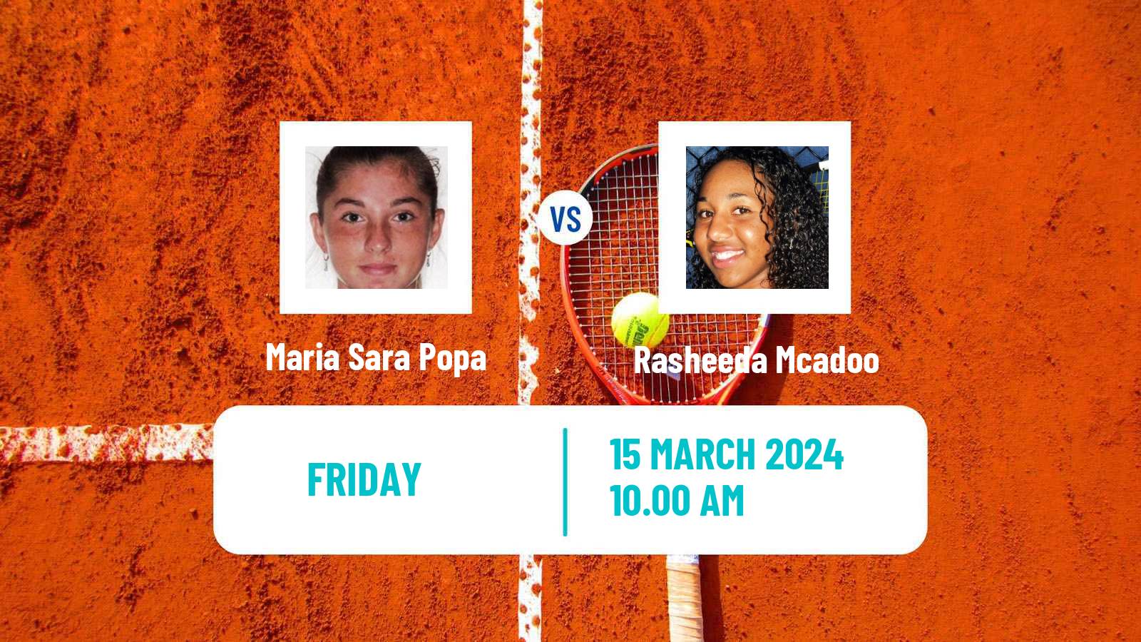 Tennis ITF W35 Santo Domingo 2 Women Maria Sara Popa - Rasheeda Mcadoo
