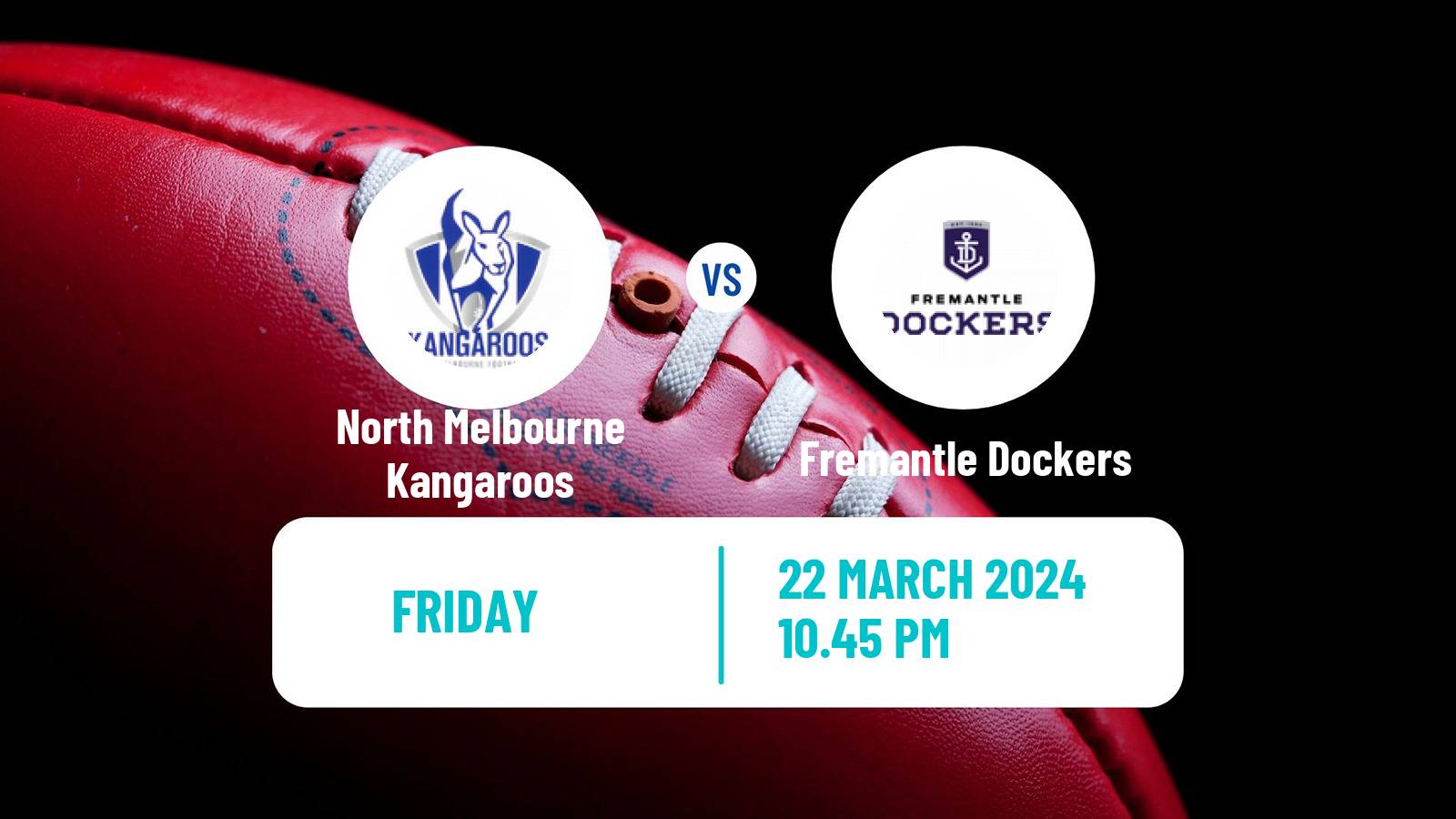 Aussie rules AFL North Melbourne Kangaroos - Fremantle Dockers