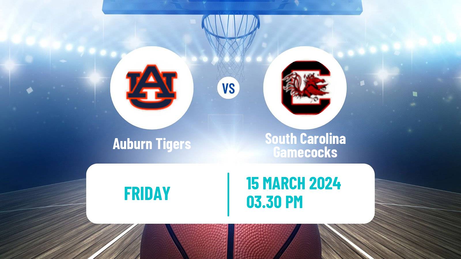 Basketball NCAA College Basketball Auburn Tigers - South Carolina Gamecocks