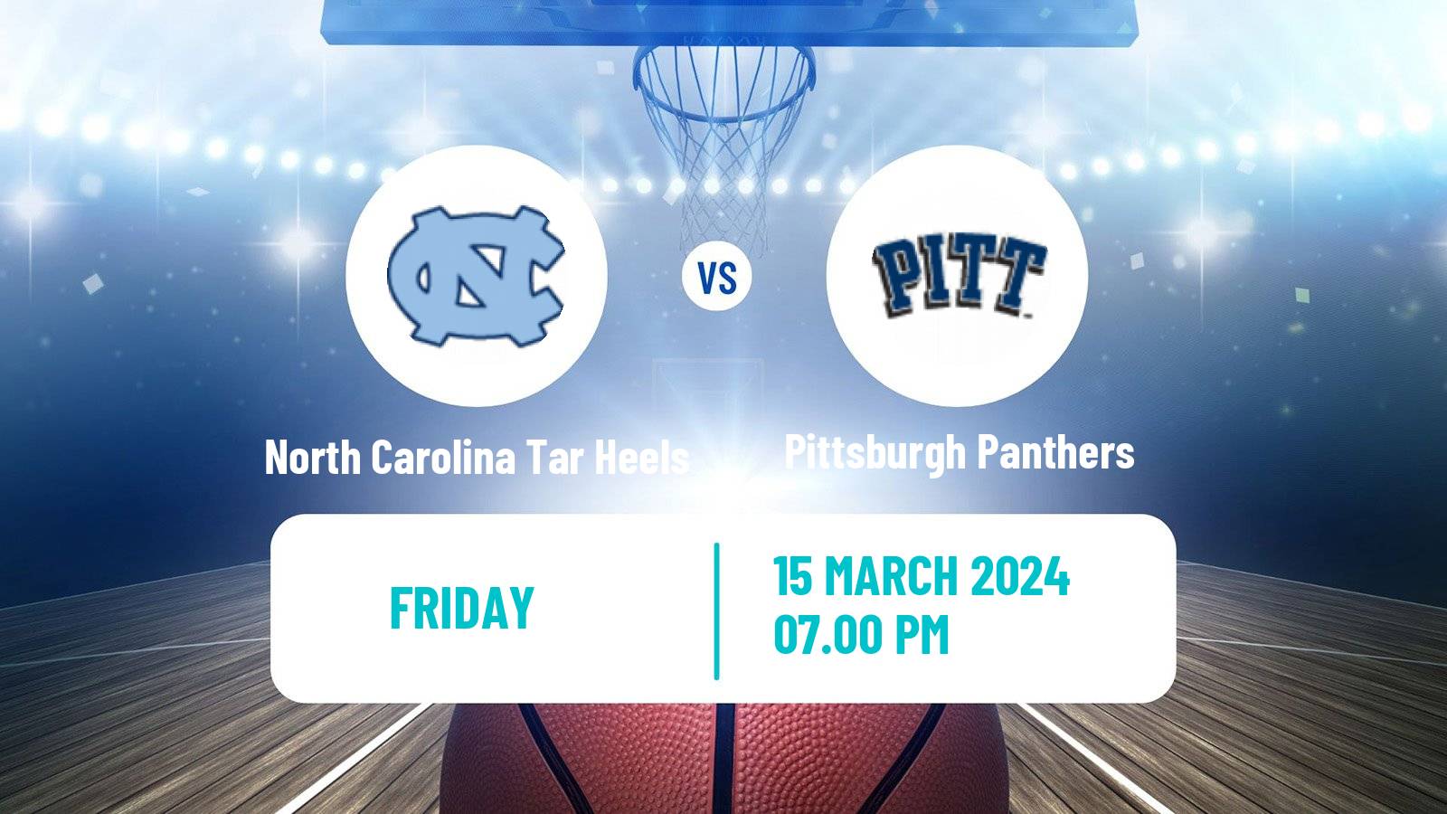 Basketball NCAA College Basketball North Carolina Tar Heels - Pittsburgh Panthers