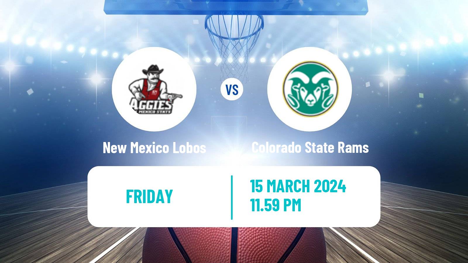 Basketball NCAA College Basketball New Mexico Lobos - Colorado State Rams