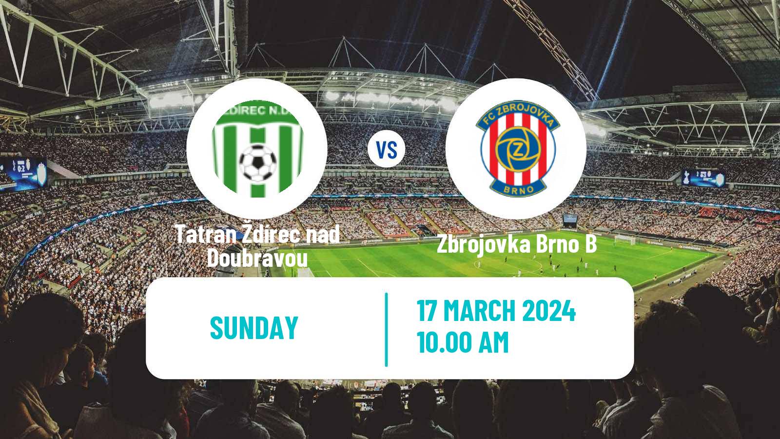 Soccer Czech Division D Tatran Ždírec nad Doubravou - Zbrojovka Brno B