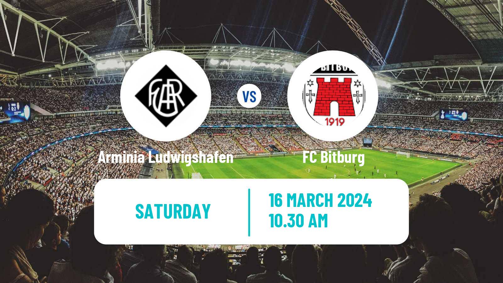 Soccer German Oberliga Rheinland-Pfalz/Saar Arminia Ludwigshafen - Bitburg