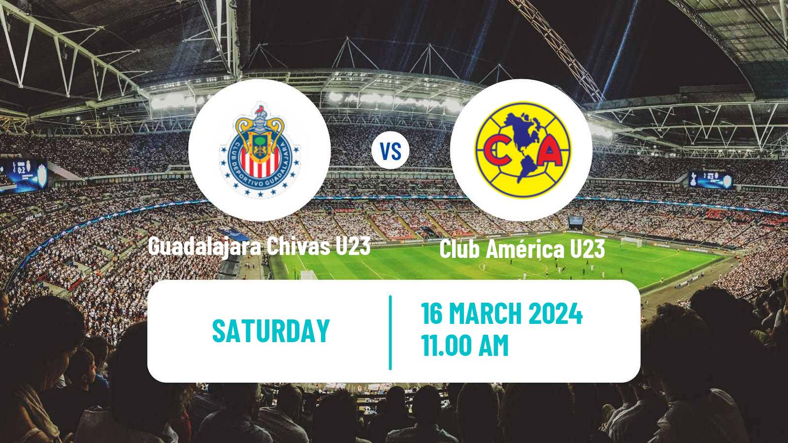 Soccer Mexican Liga MX U23 Guadalajara Chivas U23 - Club América U23