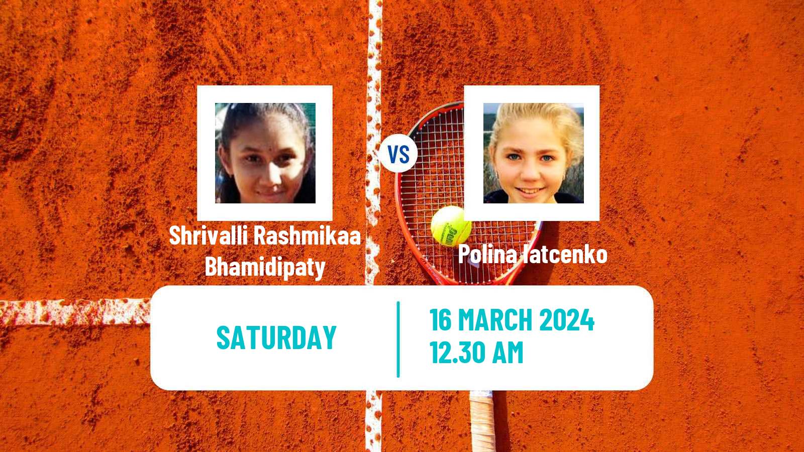 Tennis ITF W35 Indore Women Shrivalli Rashmikaa Bhamidipaty - Polina Iatcenko