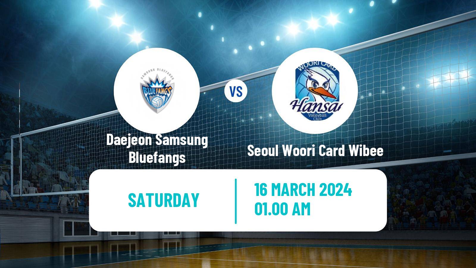 Volleyball South Korean V-League Daejeon Samsung Bluefangs - Seoul Woori Card Wibee