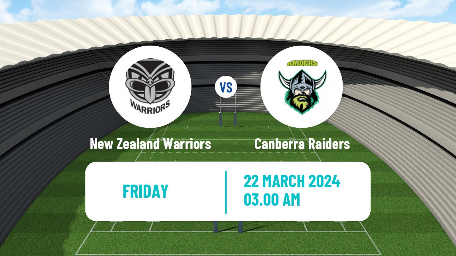 Rugby league Australian NRL New Zealand Warriors - Canberra Raiders
