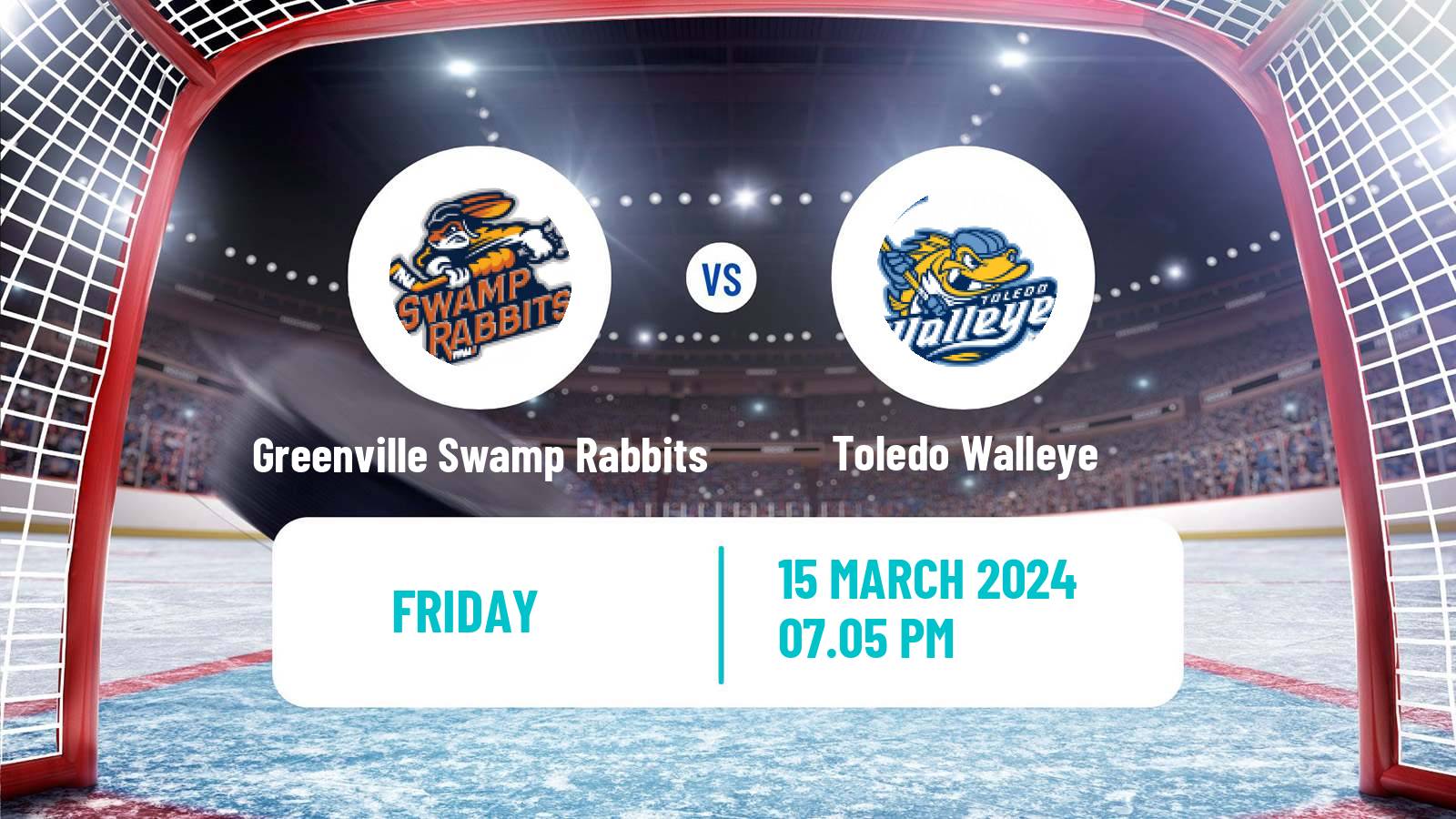 Hockey ECHL Greenville Swamp Rabbits - Toledo Walleye