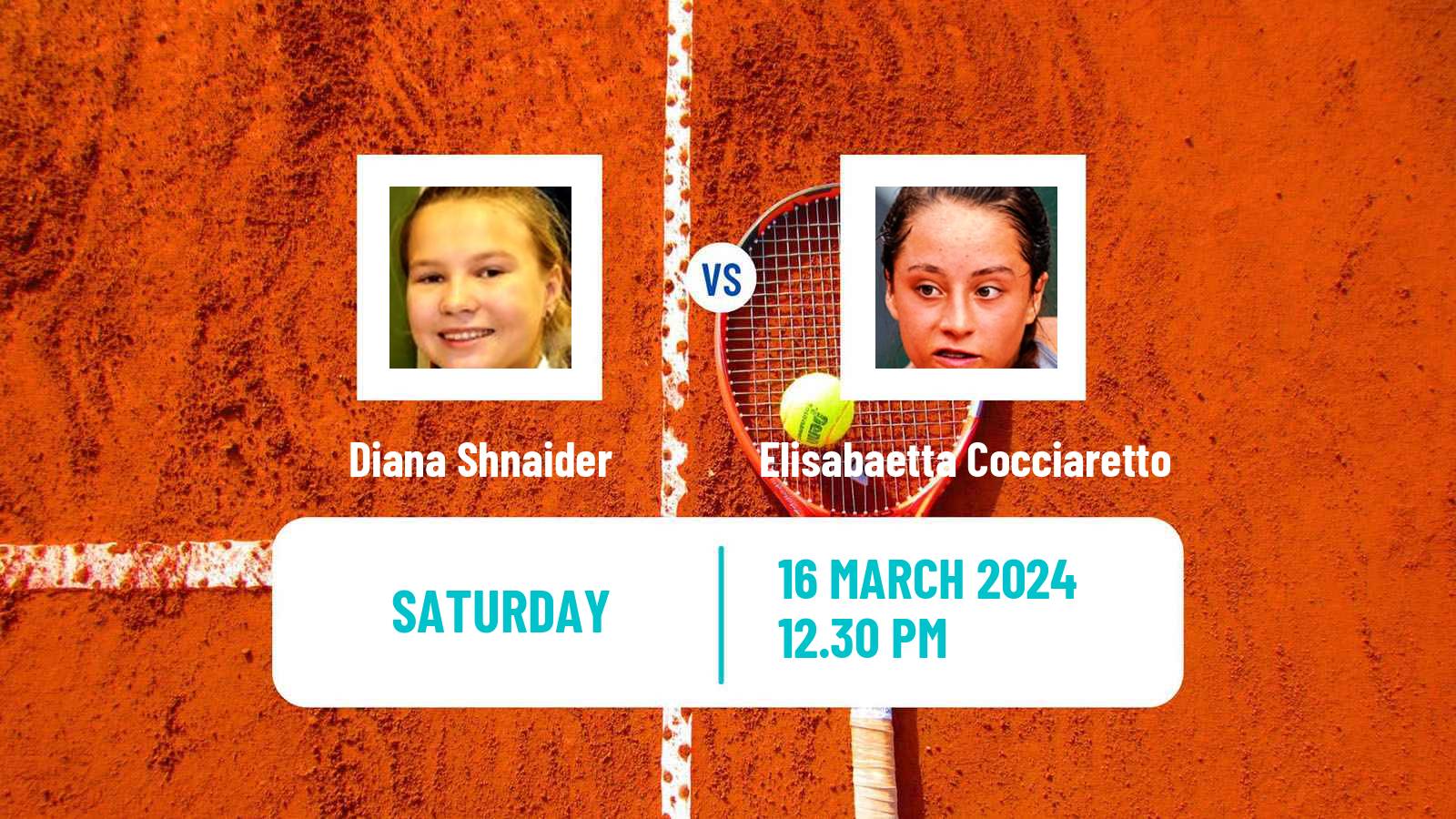 Tennis Charleston Challenger Women Diana Shnaider - Elisabaetta Cocciaretto