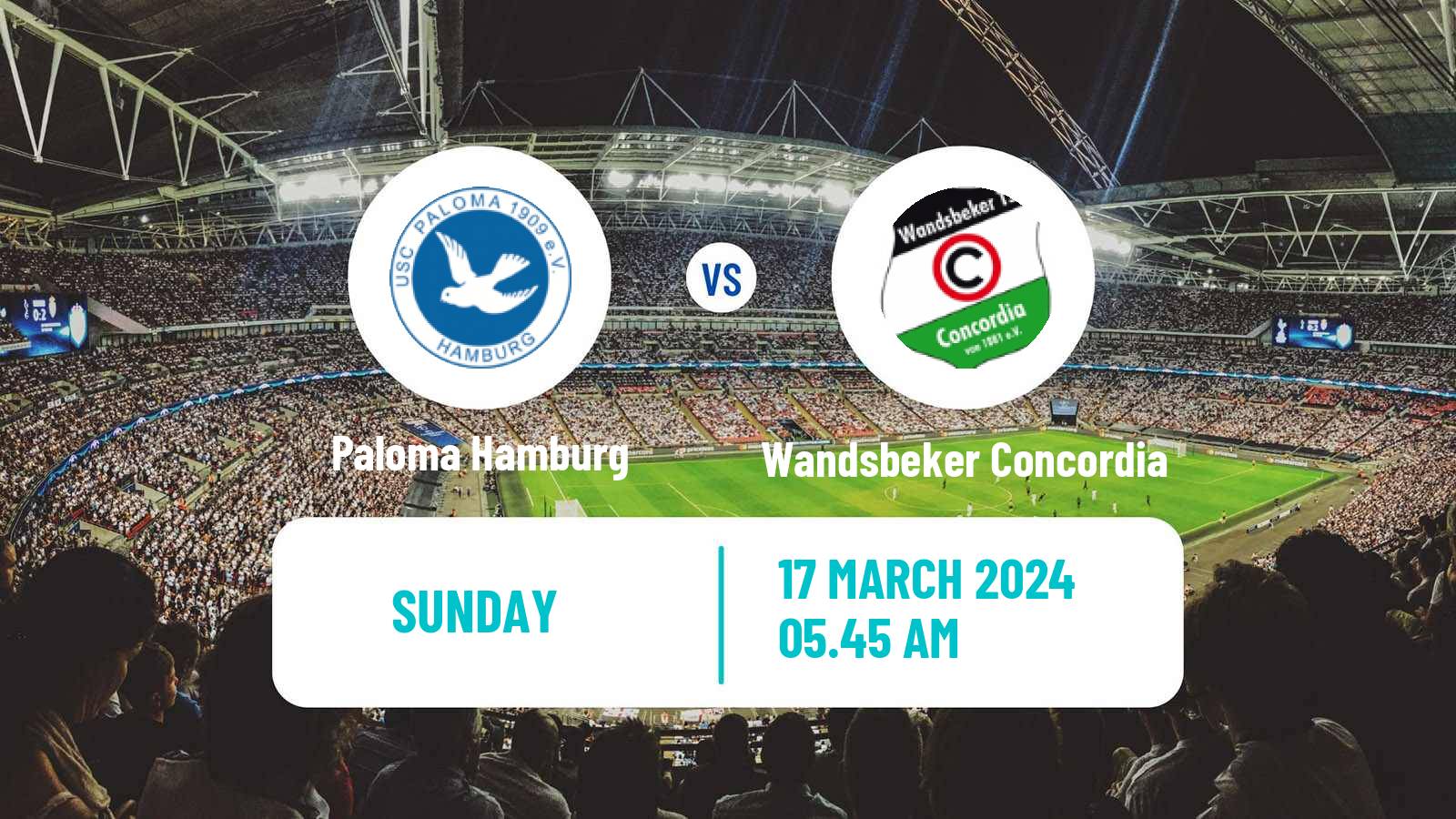 Soccer German Oberliga Hamburg Paloma Hamburg - Wandsbeker Concordia