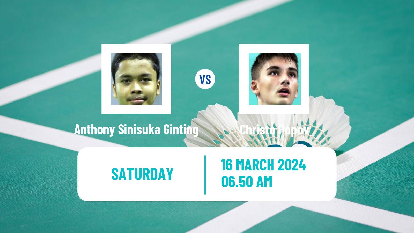 Badminton BWF World Tour All England Open Men Anthony Sinisuka Ginting - Christo Popov