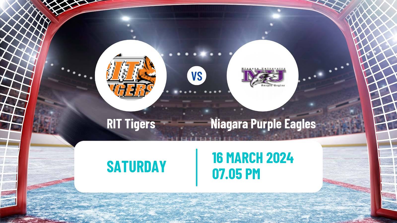 Hockey NCAA Hockey RIT Tigers - Niagara Purple Eagles