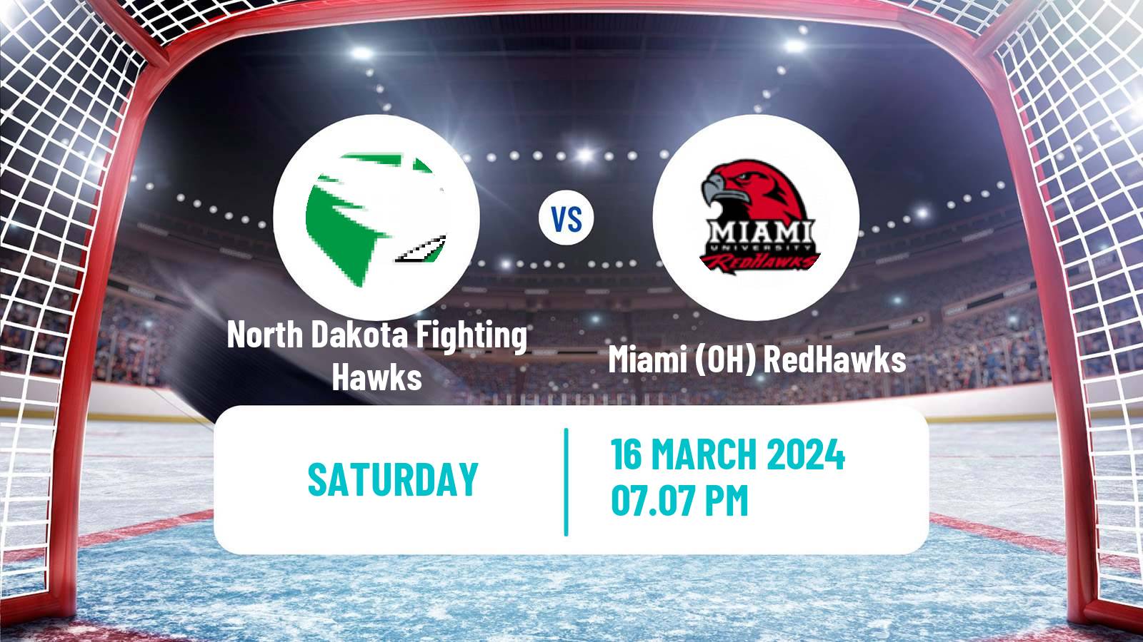 Hockey NCAA Hockey North Dakota Fighting Hawks - Miami OH RedHawks