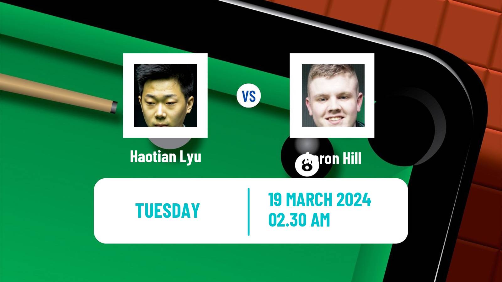 Snooker World Open Haotian Lyu - Aaron Hill