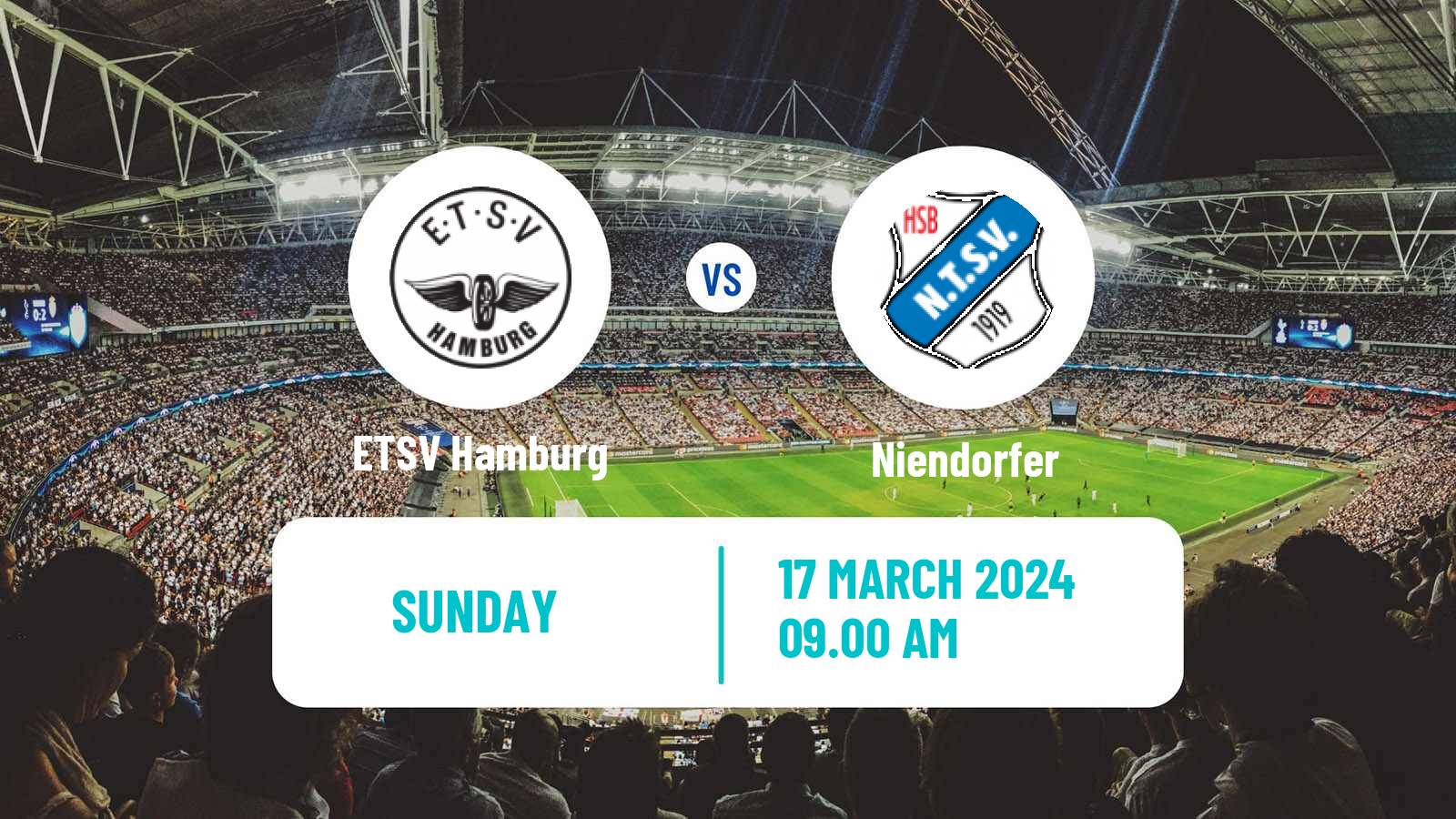 Soccer German Oberliga Hamburg ETSV Hamburg - Niendorfer