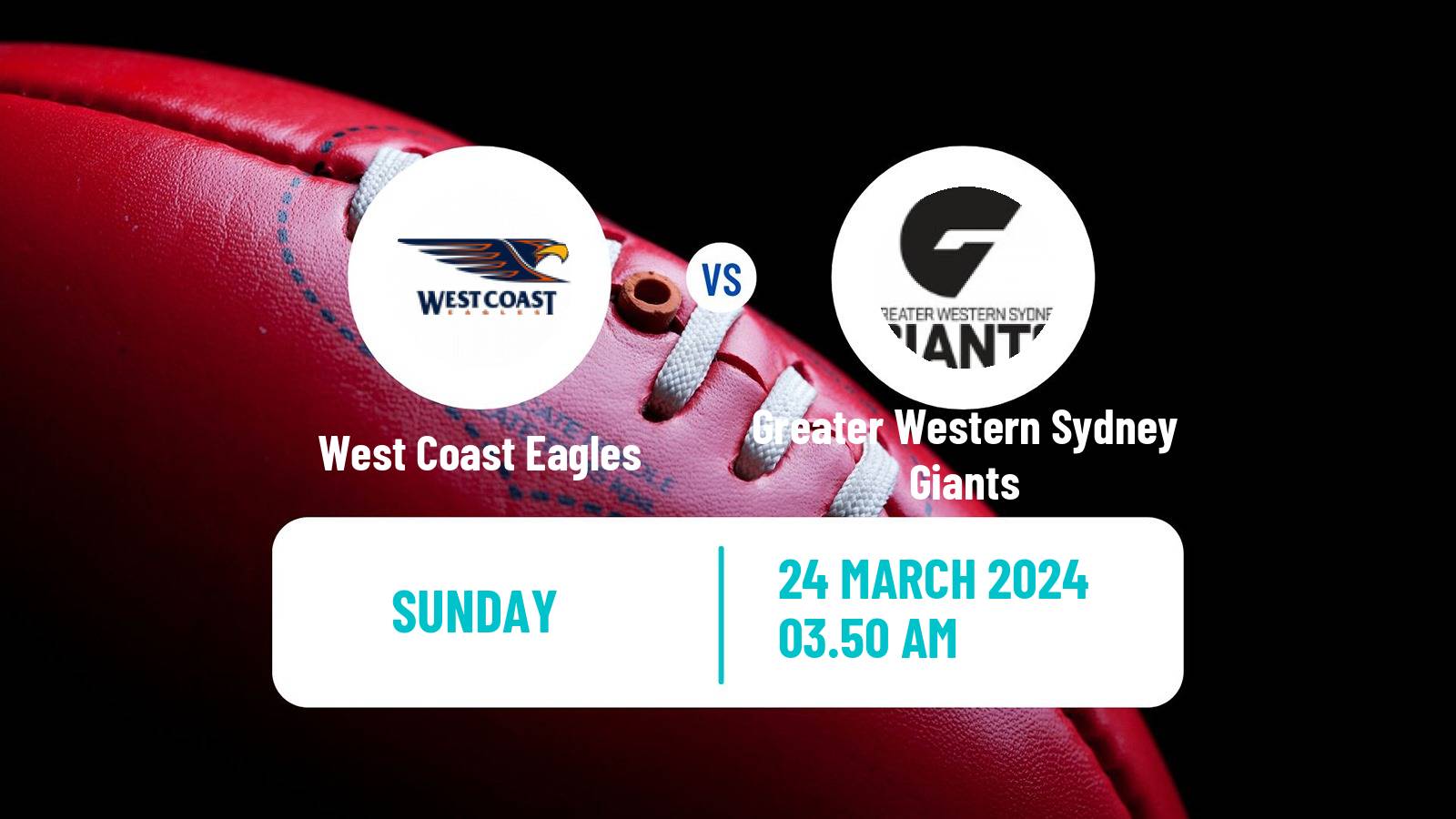 Aussie rules AFL West Coast Eagles - Greater Western Sydney Giants