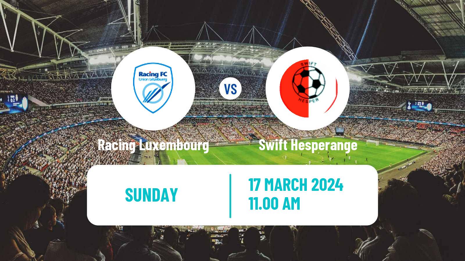 Soccer Luxembourg National Division Racing Luxembourg - Swift Hesperange