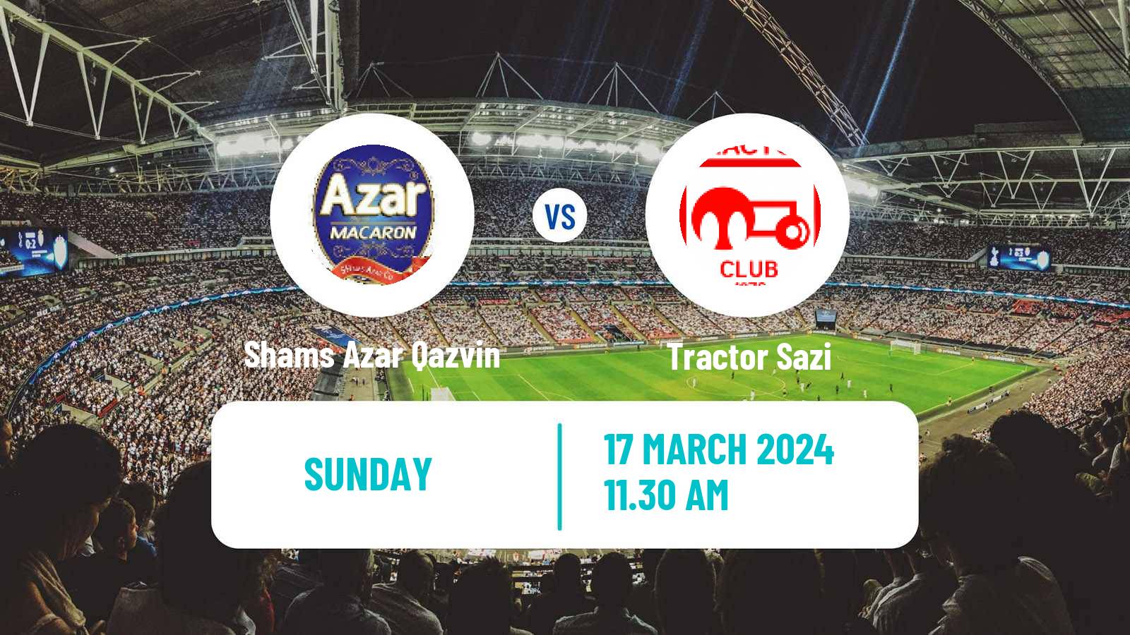 Soccer Iran Pro League Shams Azar Qazvin - Tractor Sazi