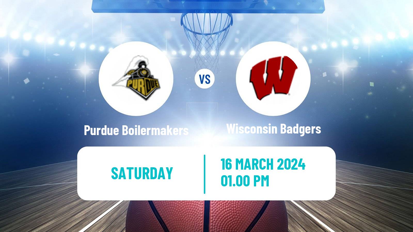 Basketball NCAA College Basketball Purdue Boilermakers - Wisconsin Badgers