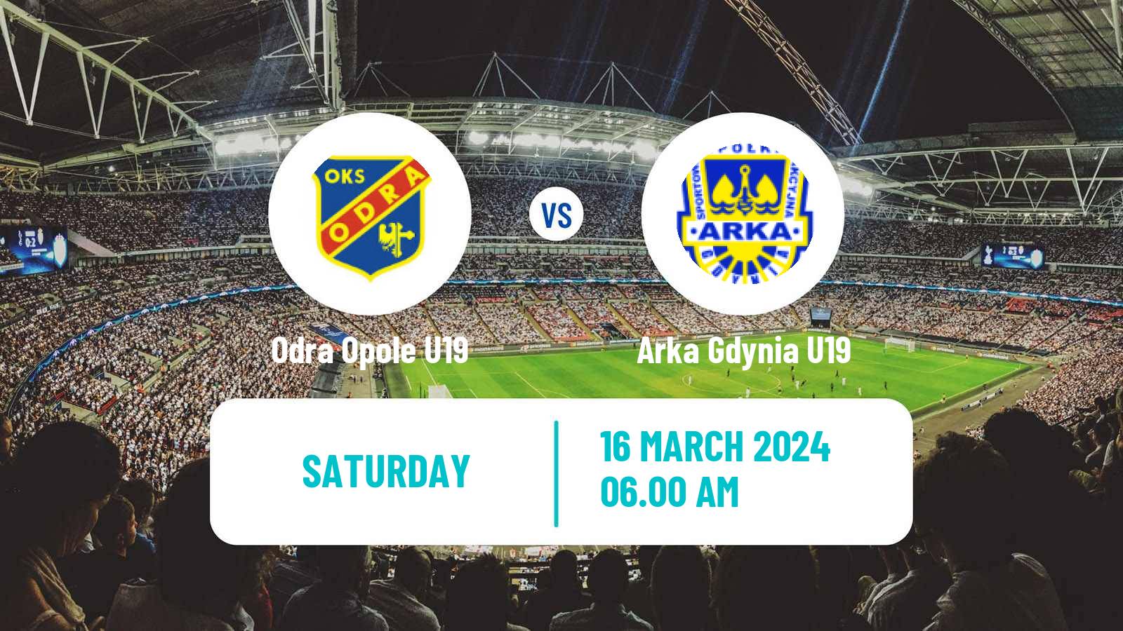 Soccer Polish Central Youth League Odra Opole U19 - Arka Gdynia U19
