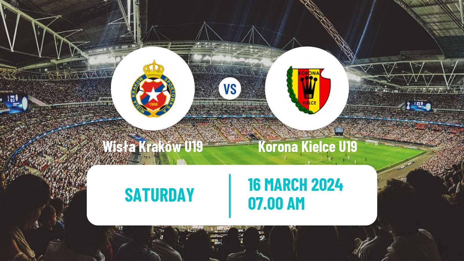 Soccer Polish Central Youth League Wisła Kraków U19 - Korona Kielce U19