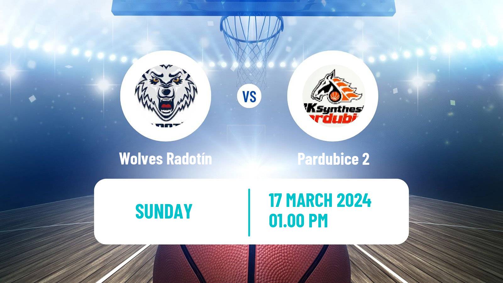 Basketball Czech 1 Liga Basketball Wolves Radotín - Pardubice 2