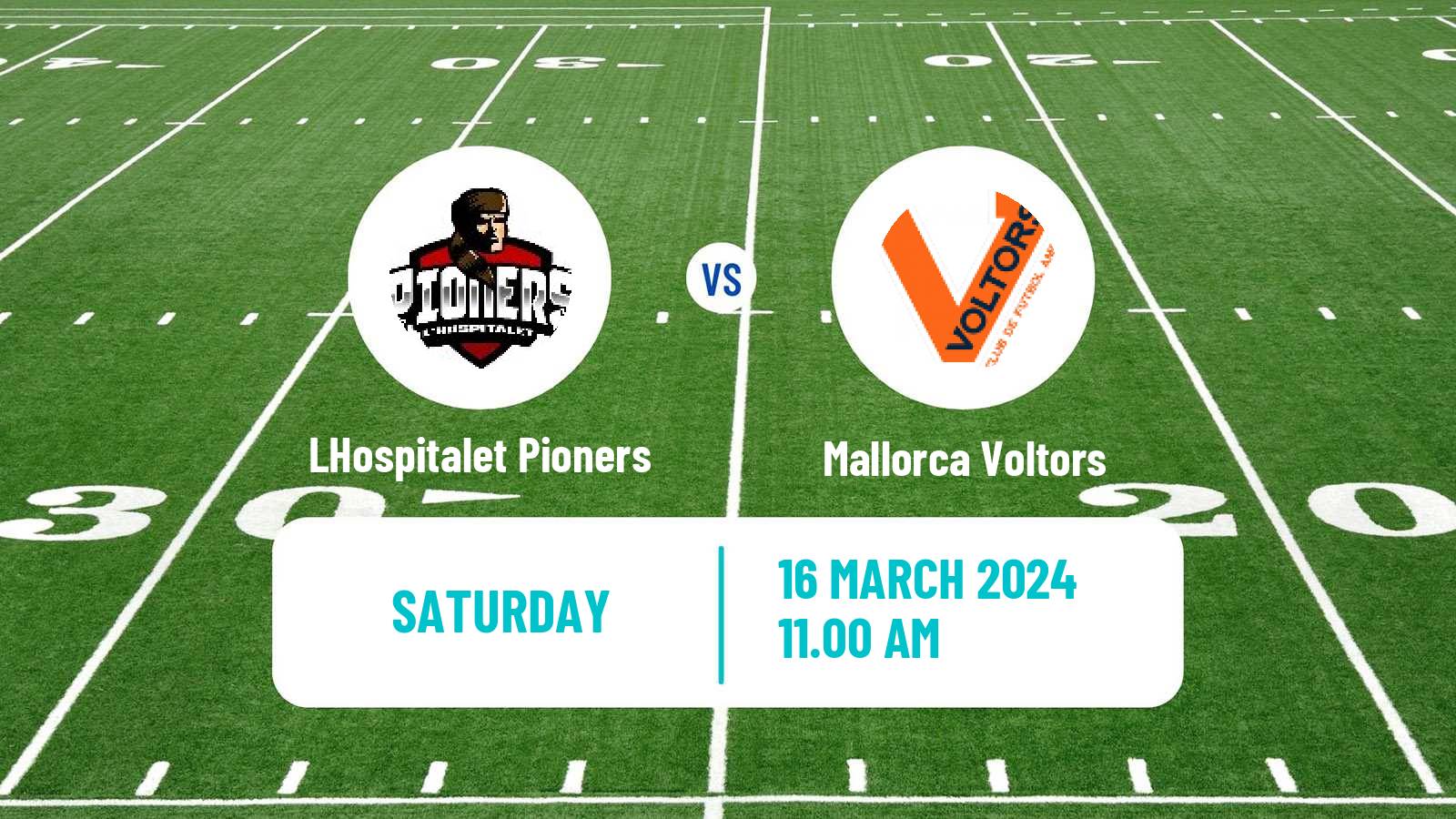 American football Spanish LNFA Serie A LHospitalet Pioners - Mallorca Voltors