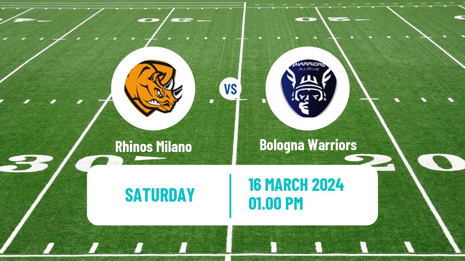 American football Italian IFL Rhinos Milano - Bologna Warriors