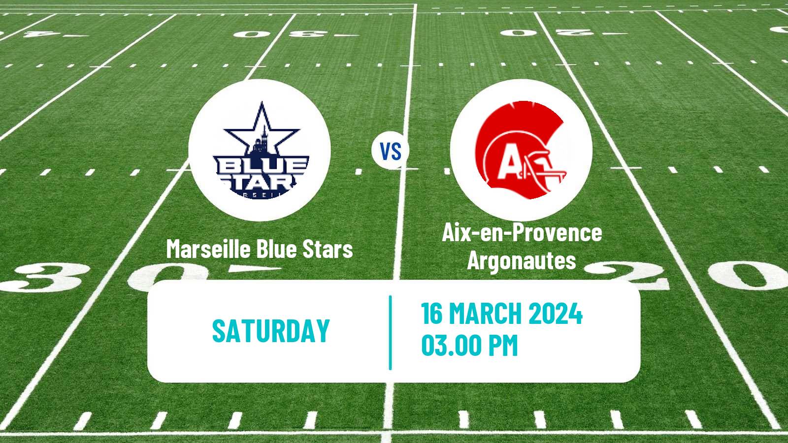 American football French Championnat Elite American Football Marseille Blue Stars - Aix-en-Provence Argonautes