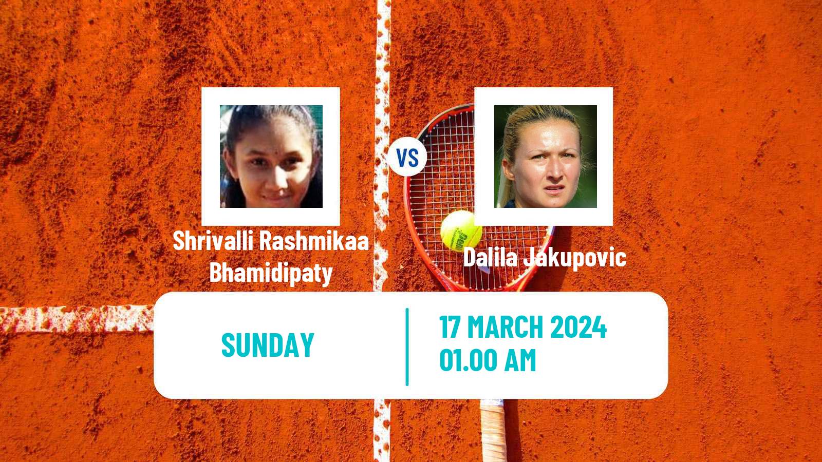 Tennis ITF W35 Indore Women Shrivalli Rashmikaa Bhamidipaty - Dalila Jakupovic