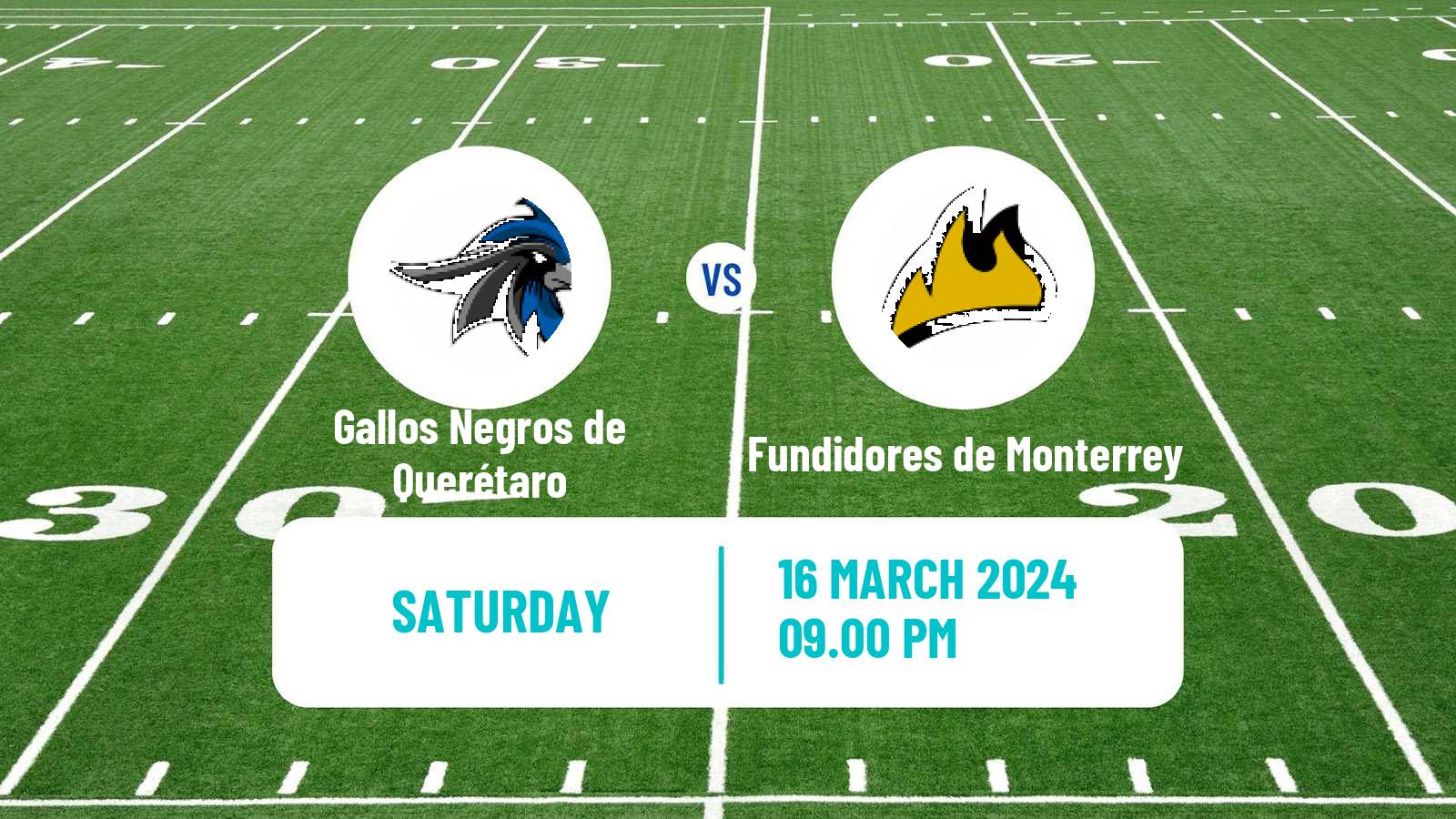 American football Mexican LFA Gallos Negros de Querétaro - Fundidores de Monterrey