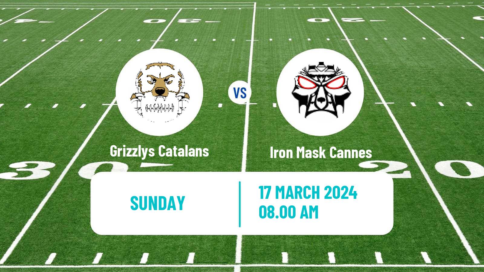 American football French Championnat Elite American Football Grizzlys Catalans - Iron Mask Cannes