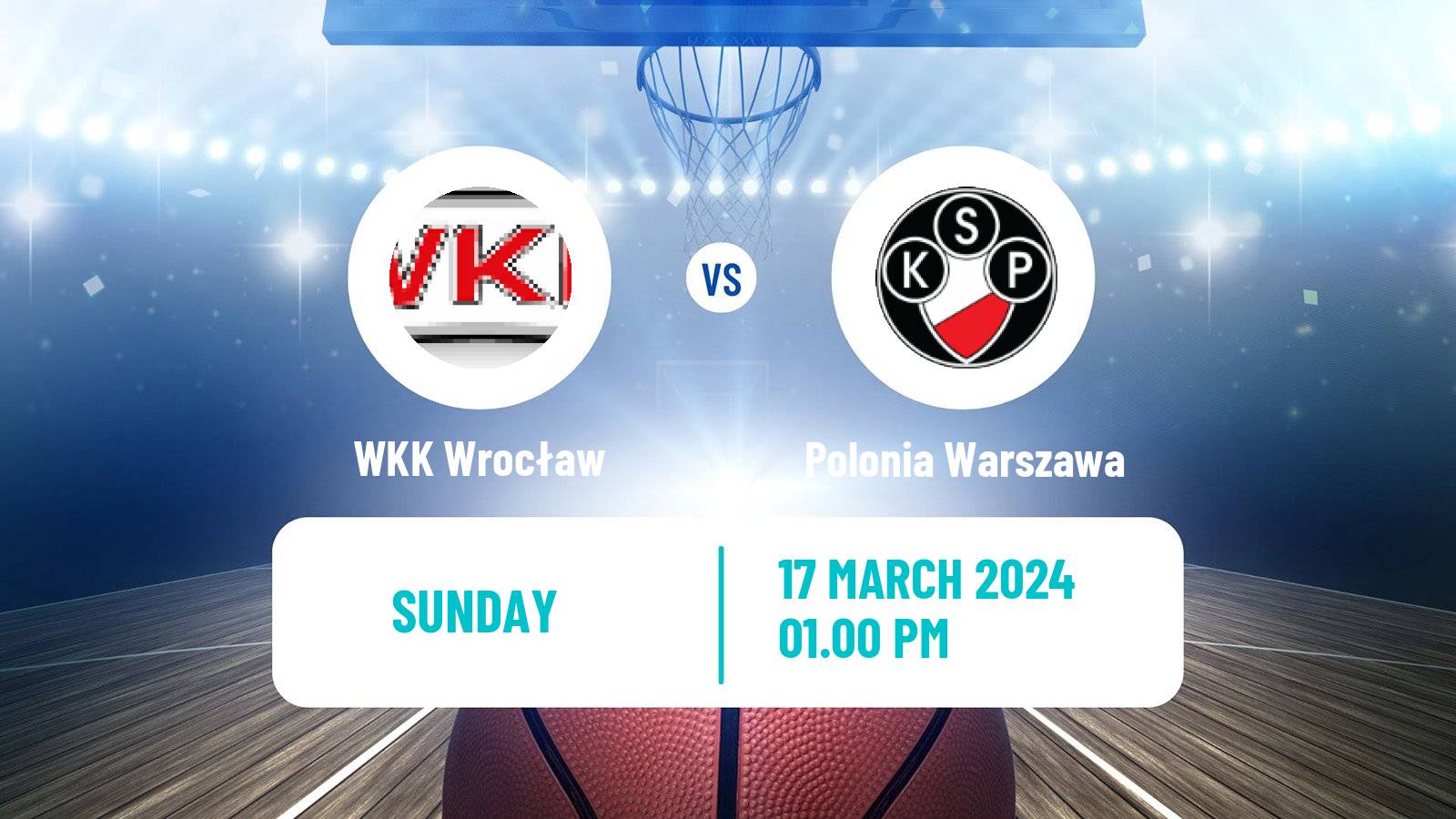 Basketball Polish 1 Liga Basketball WKK Wrocław - Polonia Warszawa